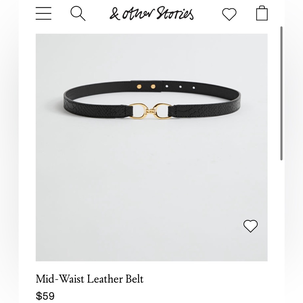 Other Stories Mid-Waist Leather Belt XS